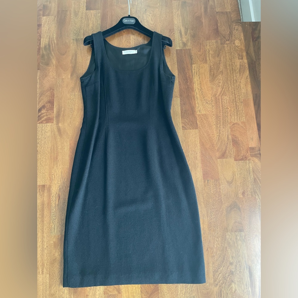 Vintage 1999 Calvin Klein Black Textured Dress with Blazer 2-piece